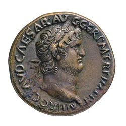 Pièce de monnaie impériale romaine de Rome, 65 après J.-C.